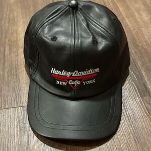 Harley Davidson Café leather strap back hat